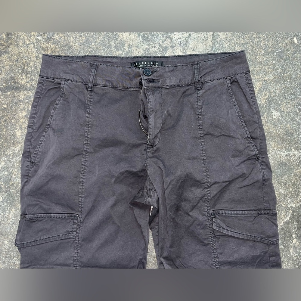 Sanctuary Women Black Rebel Crop Jogger Style Stretch Cotton Cargo Pant Size 30 - Picture 5 of 12